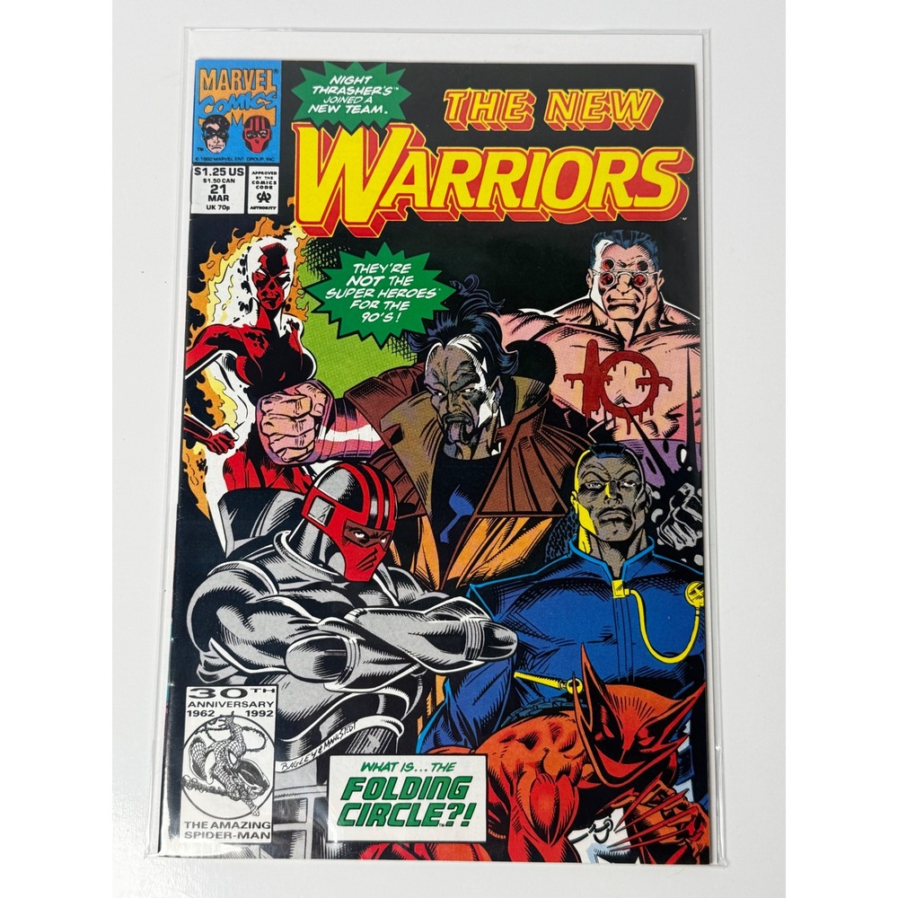 The New Warriors 21 Marvel Comics 1992 1st Folding Circle Mark Bagley Art